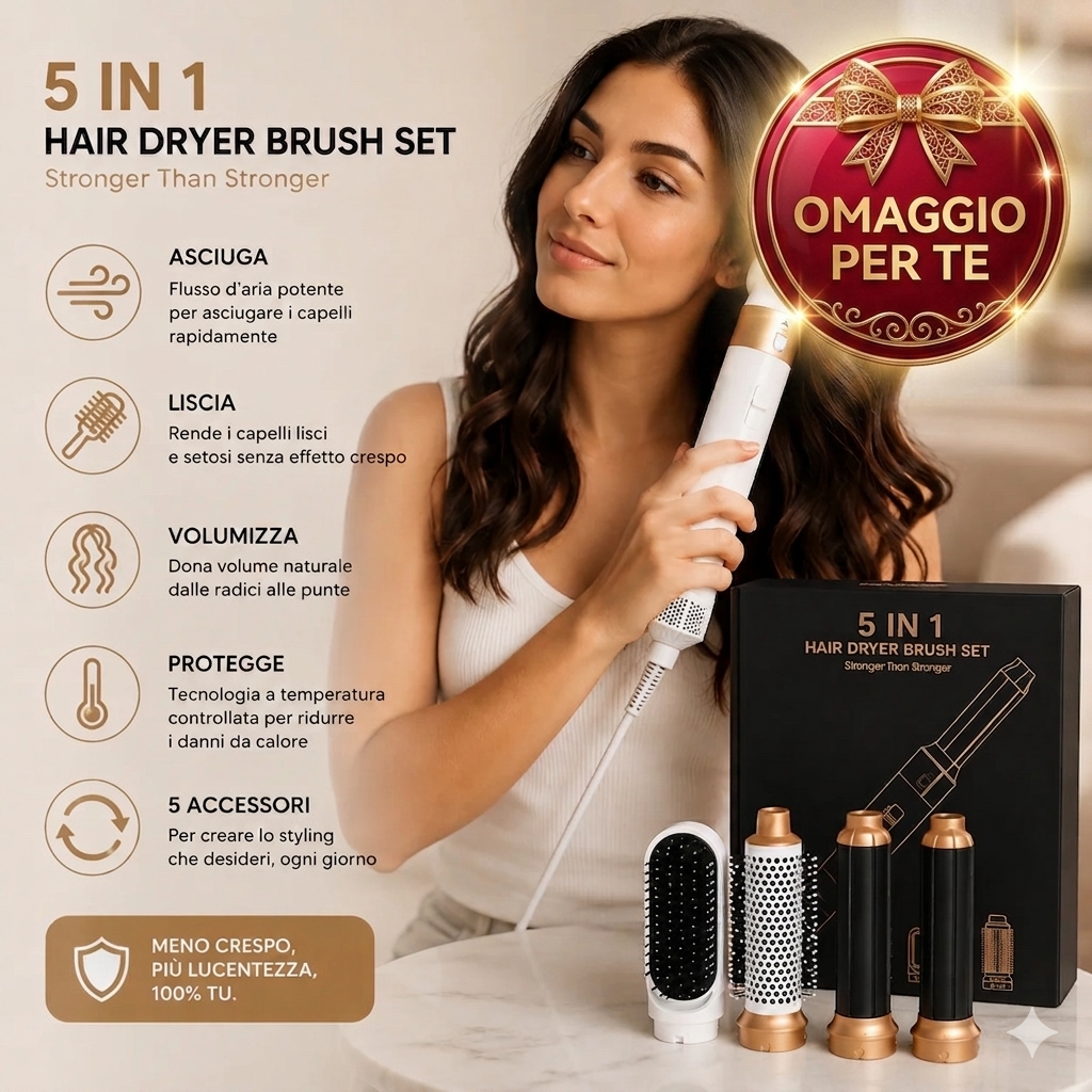 InstaHair Pro 5 in 1 + App StyleBrush AI Pro in OMAGGIO 🎁